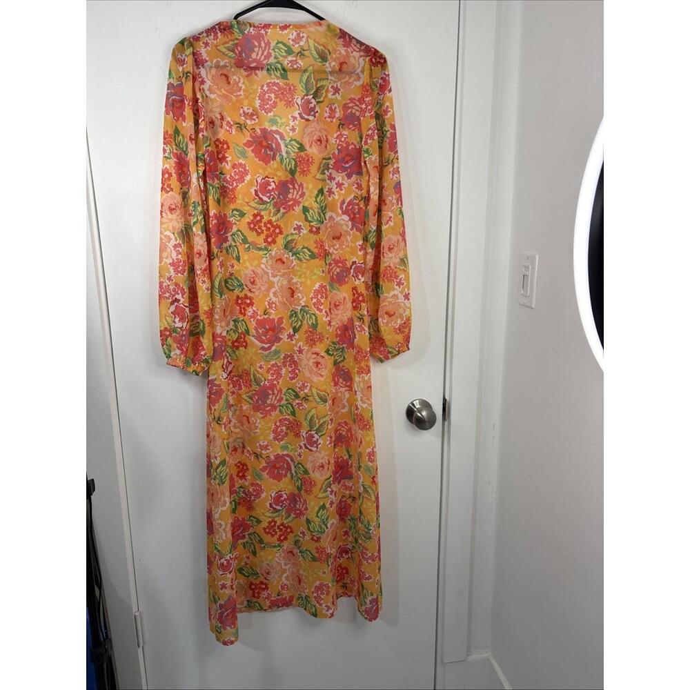Lovers + Friends Floral Chiffon Temptation Robe Coverup Small New Revolve - Picture 10 of 10
